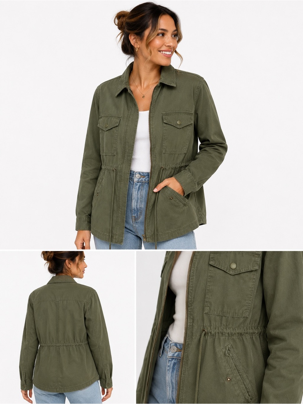 GAP Olive Green Utility Jacket for Women